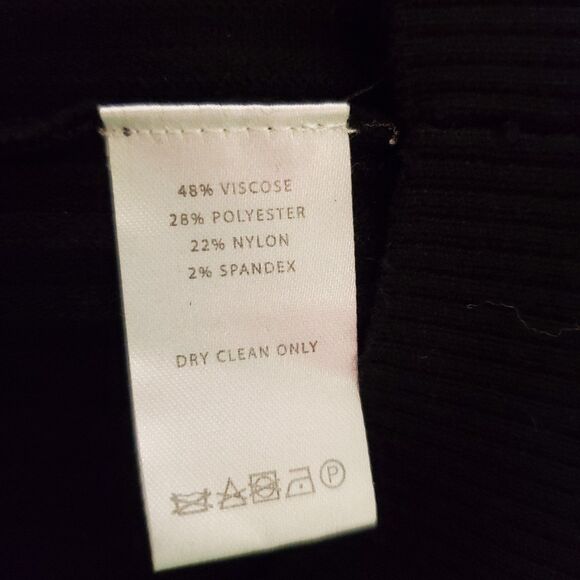 Leo & Sage Rib Knit Cardigan Cropped Sweater Mid Weight Sweater Black Sz L - Picture 6 of 6